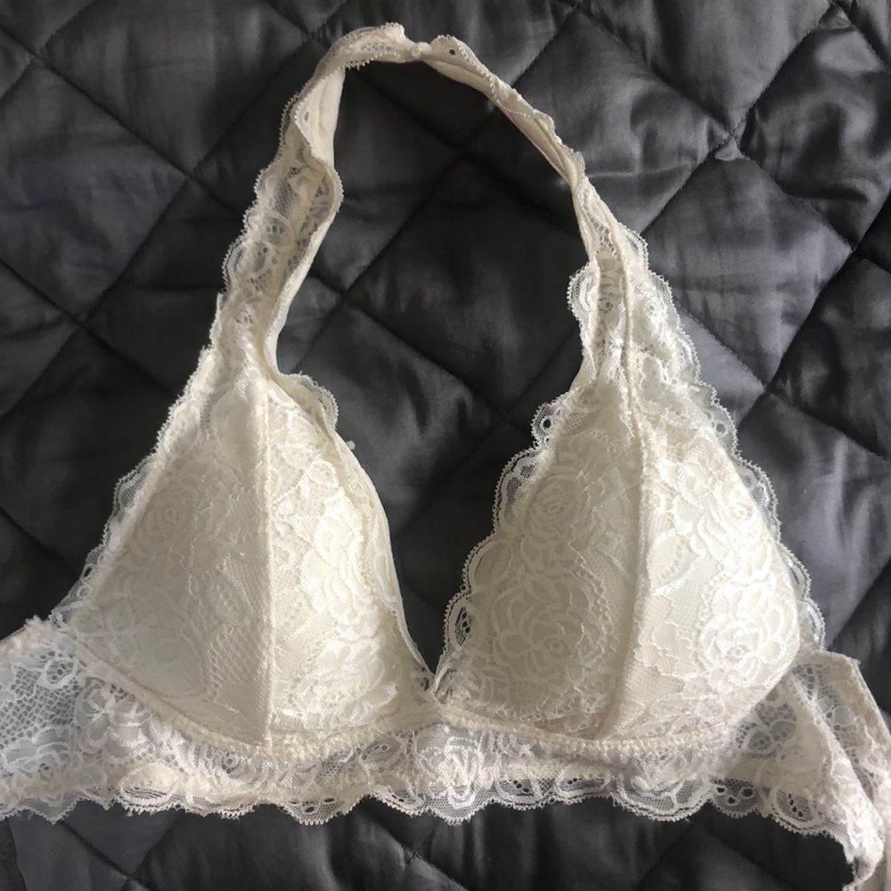 Halter lace bralette with pads